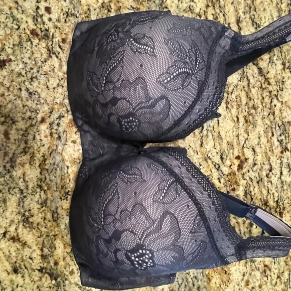 Navy underwire balconette bra size 40ddd - Picture 2 of 2